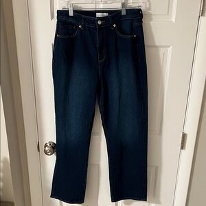 Women’s LOFT The Straight Ankle Jeans High rise Dark Wash size 6